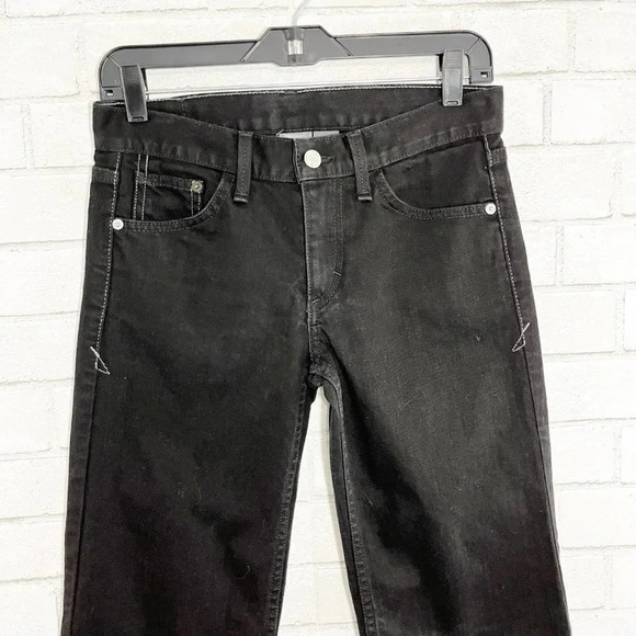 Armani Exchange Black Wide Leg Flare Medium Rise Jeans Women's Size 4 Short - Picture 2 of 10